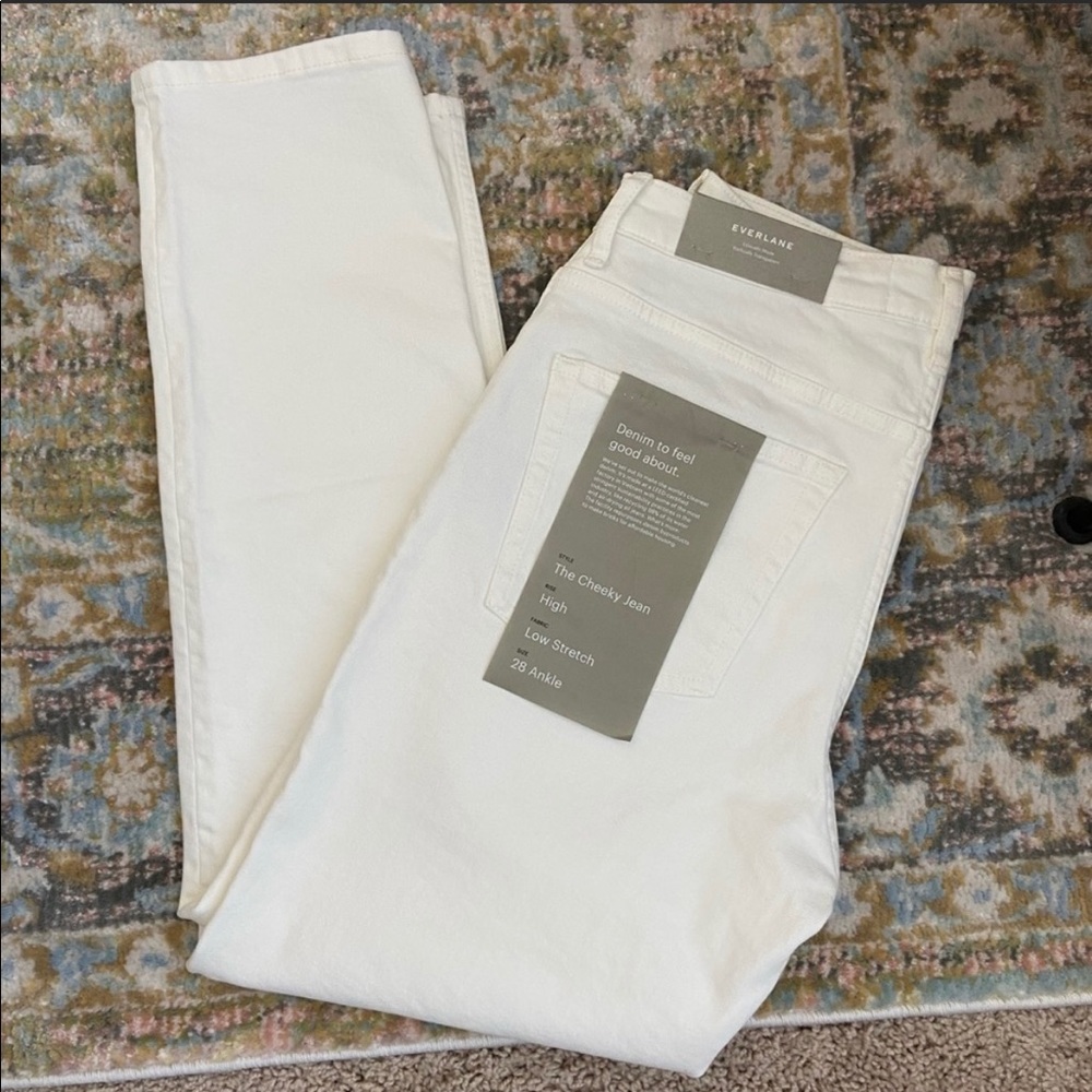 NEW Everlane High Rise White Cheeky Jeans